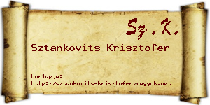 Sztankovits Krisztofer névjegykártya
