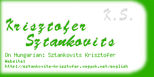 krisztofer sztankovits business card
